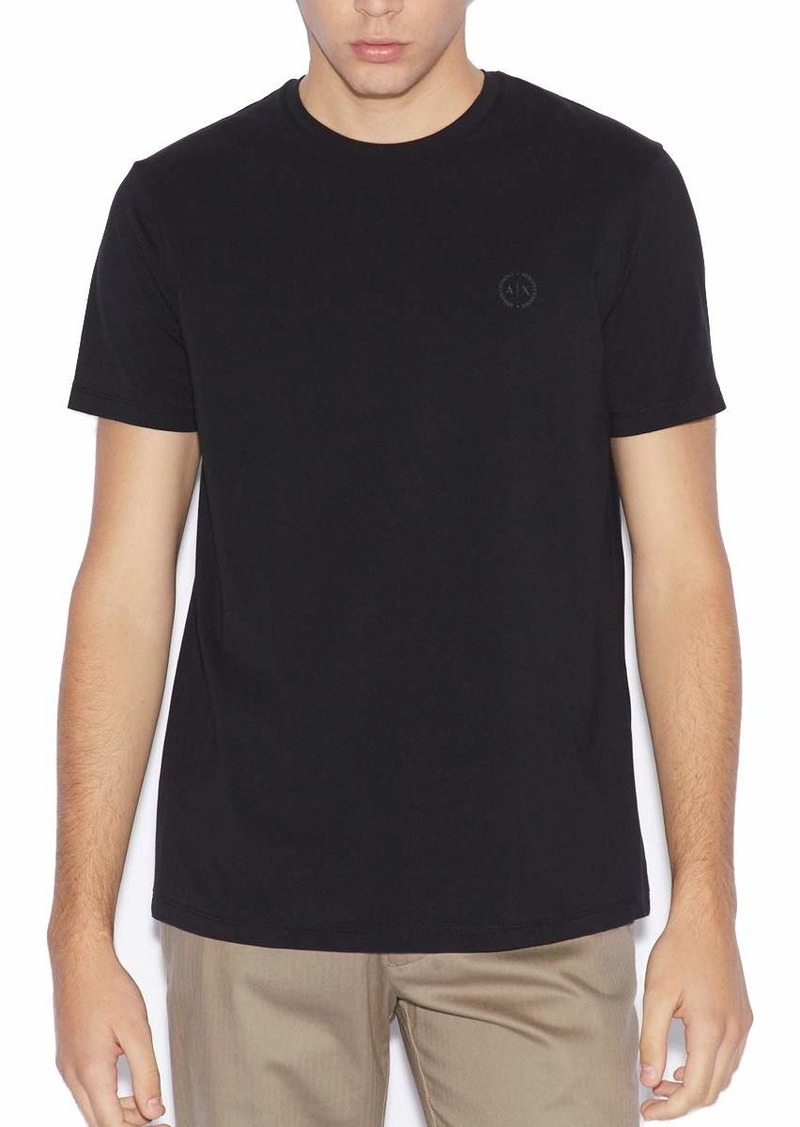 A | X ARMANI EXCHANGE Men's Slim Fit Stretch Cotton Jersey Tee with Micro Circular A|X Logo