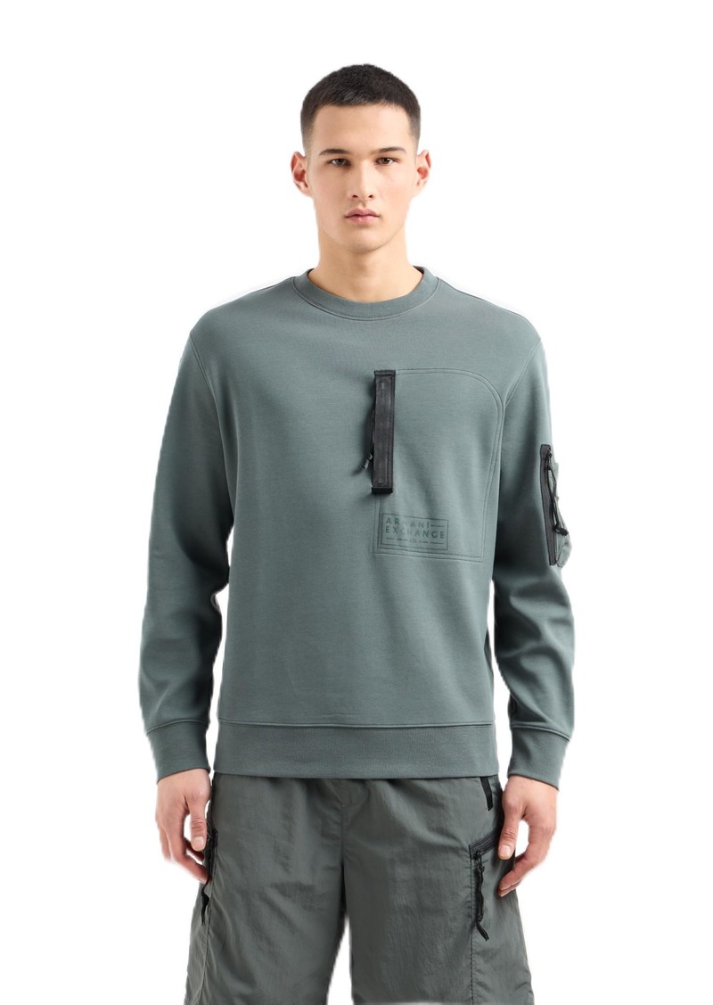 A | X ARMANI EXCHANGE Men's Utility Sweatshirt with Fashion Zippers