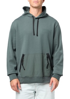 A | X ARMANI EXCHANGE Men's Utility Tape Pullover Hoodie Sweatshirt with Fashion Zippers