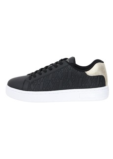 A | X ARMANI EXCHANGE Women's AX London Embossed Classic Sneaker Black+Pale Gold