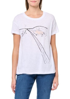 A | X ARMANI EXCHANGE Women's AX Road Trip Slub Logo T-Shirt