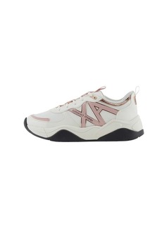 A | X ARMANI EXCHANGE Women's Lace-up Sneakers White+Rose