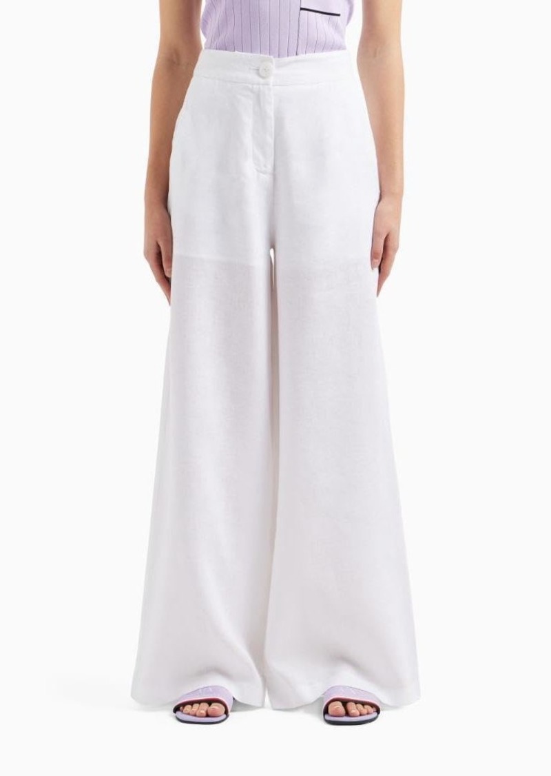 A | X ARMANI EXCHANGE Women's Linen Cotton Flowy Trousers