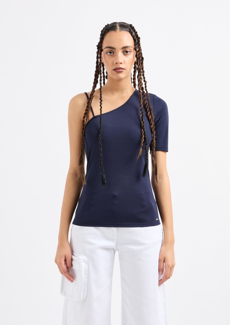 A | X ARMANI EXCHANGE Women's One Shoulder Jersey Top