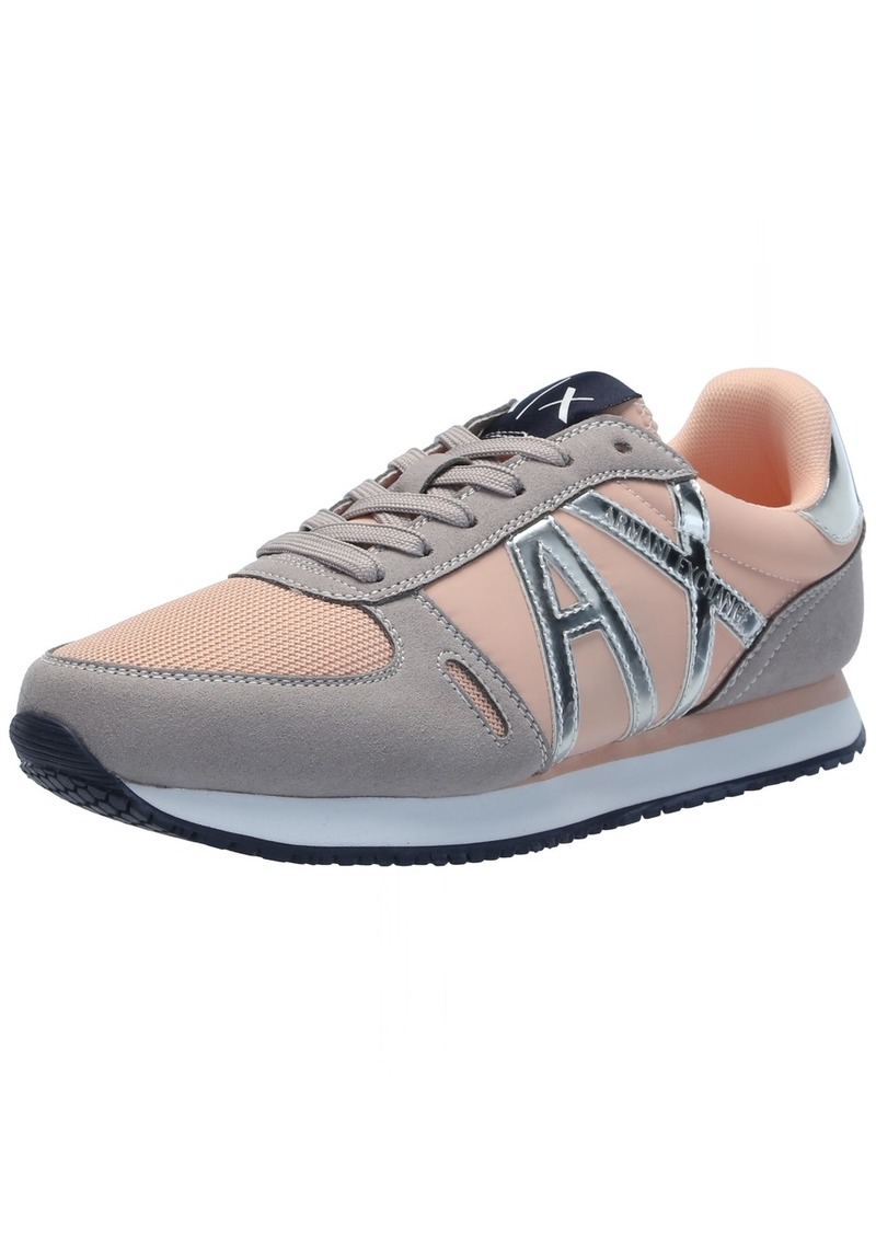 A | X ARMANI EXCHANGE Women's Sneaker Beige+Rose+Blue