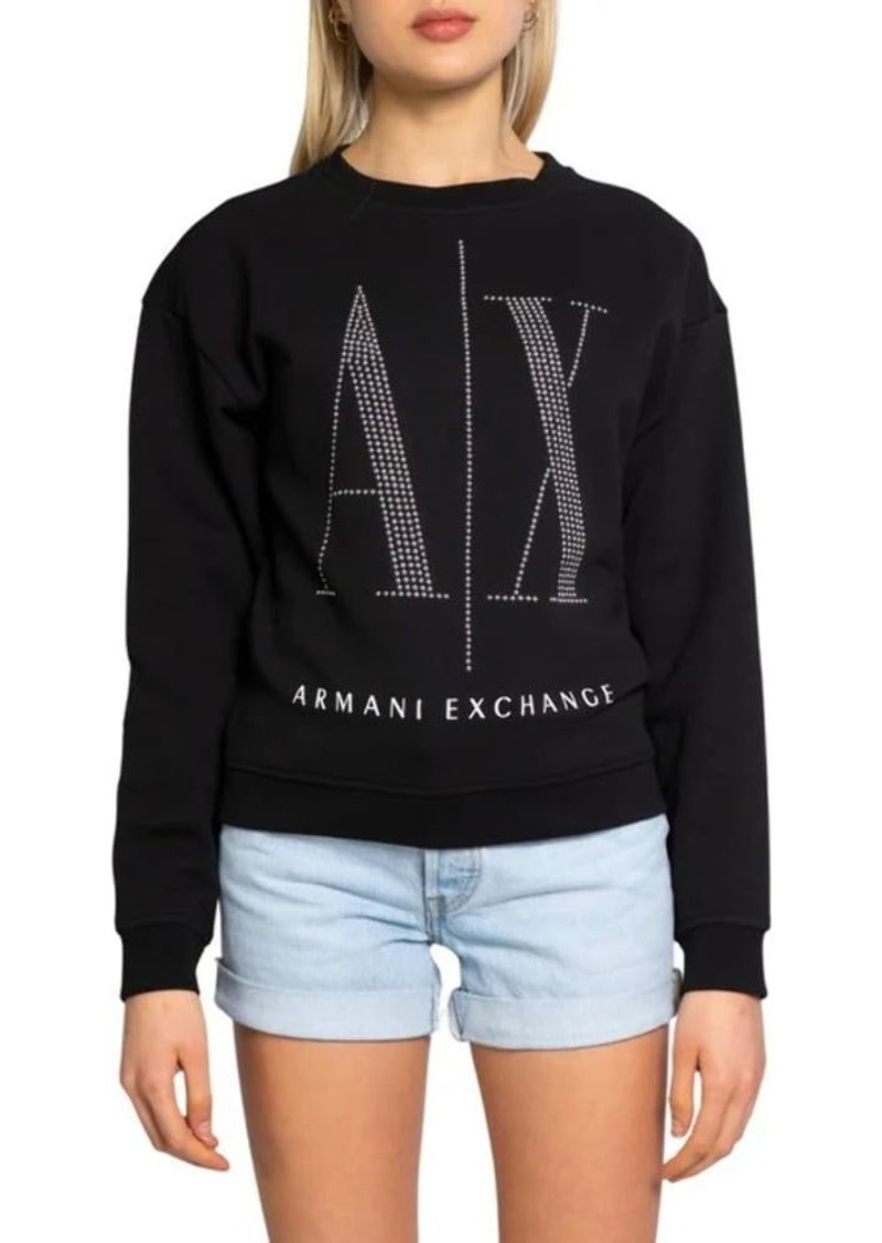 A｜X ARMANI EXCHANGE Women's Studded Icon Sweatshirt