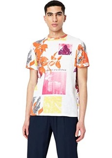 Armani Exchange All Over Collage Print Crew Neck T-Shirt
