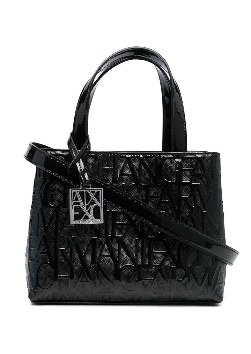 Armani Exchange all-over embossed logo tote