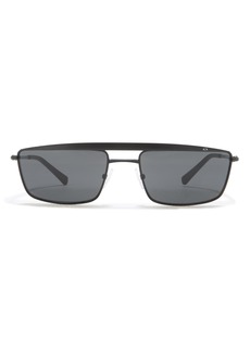 Armani Exchange 58mm Rectangle Sunglasses in Matte Black /Dark Grey at Nordstrom Rack