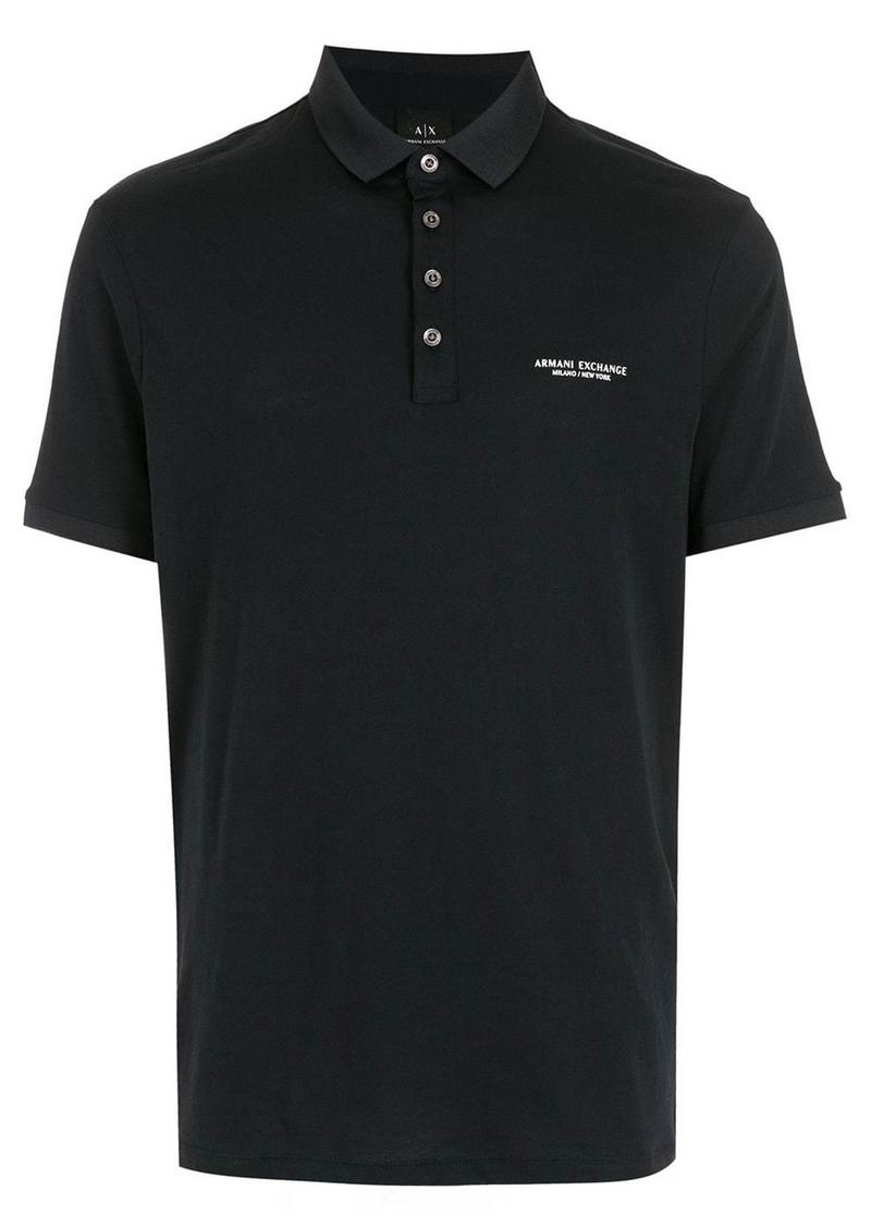 Armani Exchange logo-print polo shirt