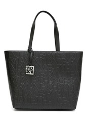 Armani Exchange embossed-logo pattern tote bag