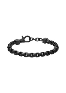 Armani Exchange Men's Black Stainless Steel Chain Bracelet - Black