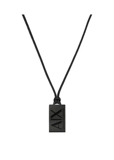 Armani Exchange Men's Black Stainless Steel Dog Tag Necklace, AXG0086001