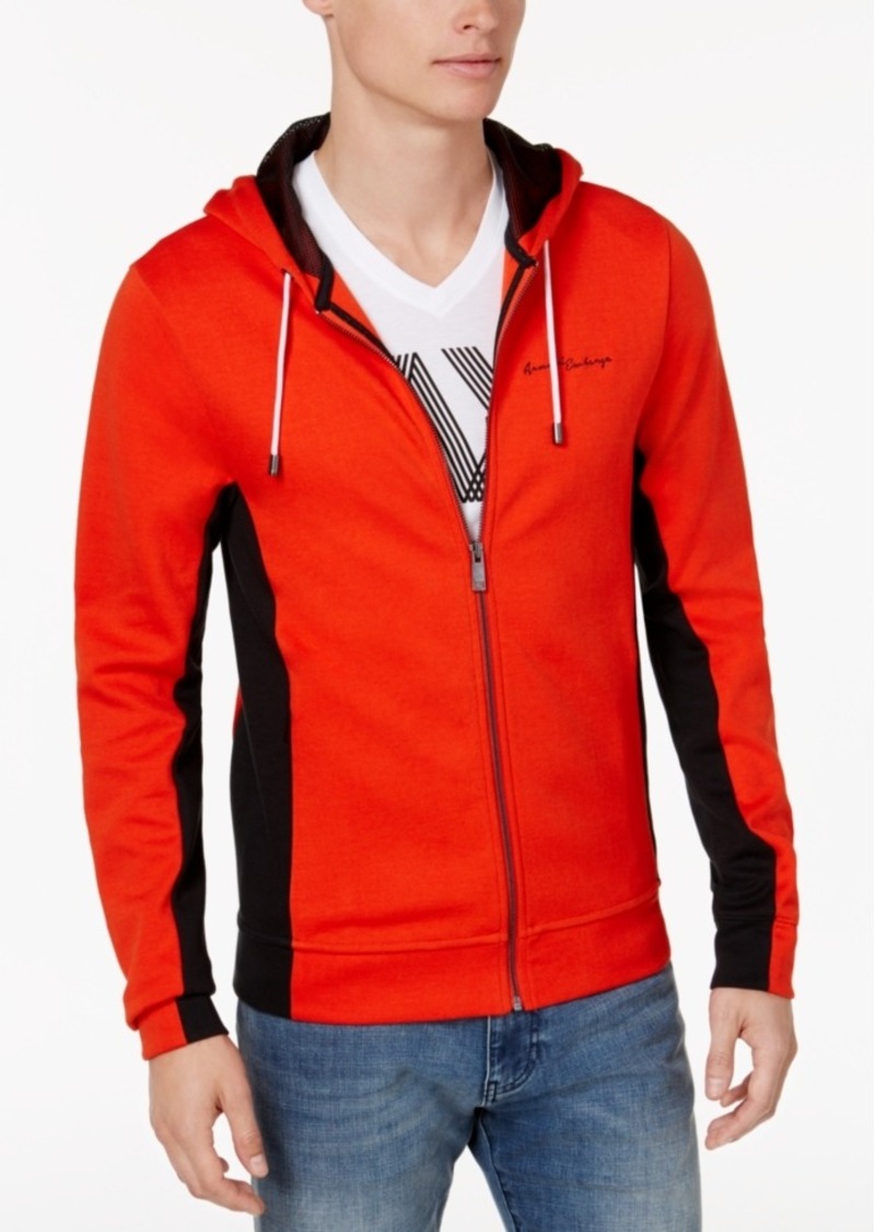 red armani exchange hoodie