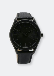 Armani Exchange Men\'s Fitz Ax2805 Black Leather Japanese Quartz Dress Watch - ONE SIZE