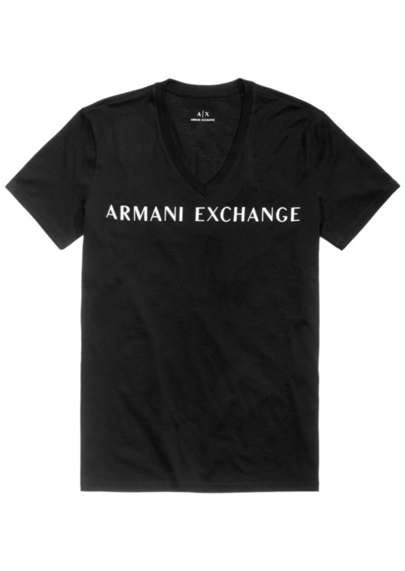 Armani Exchange Armani Exchange Men's Logo-Print V-Neck T-Shirt | T Shirts
