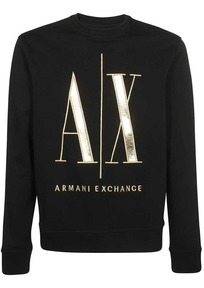 Armani Exchange Men's Metallic Embroidered Icon Sweatshirt