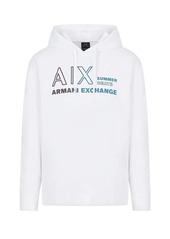 Armani Exchange Men's Organic Cotton French Terry Seasonal Summer Beats Basic Hoodie