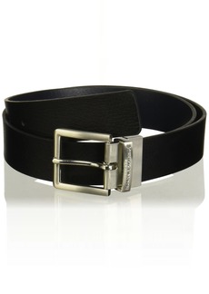 Armani Exchange Men's Skinny Leather Belt Black/Navy
