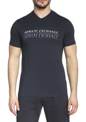 Armani Exchange Men's Vneck Double Logo Tee