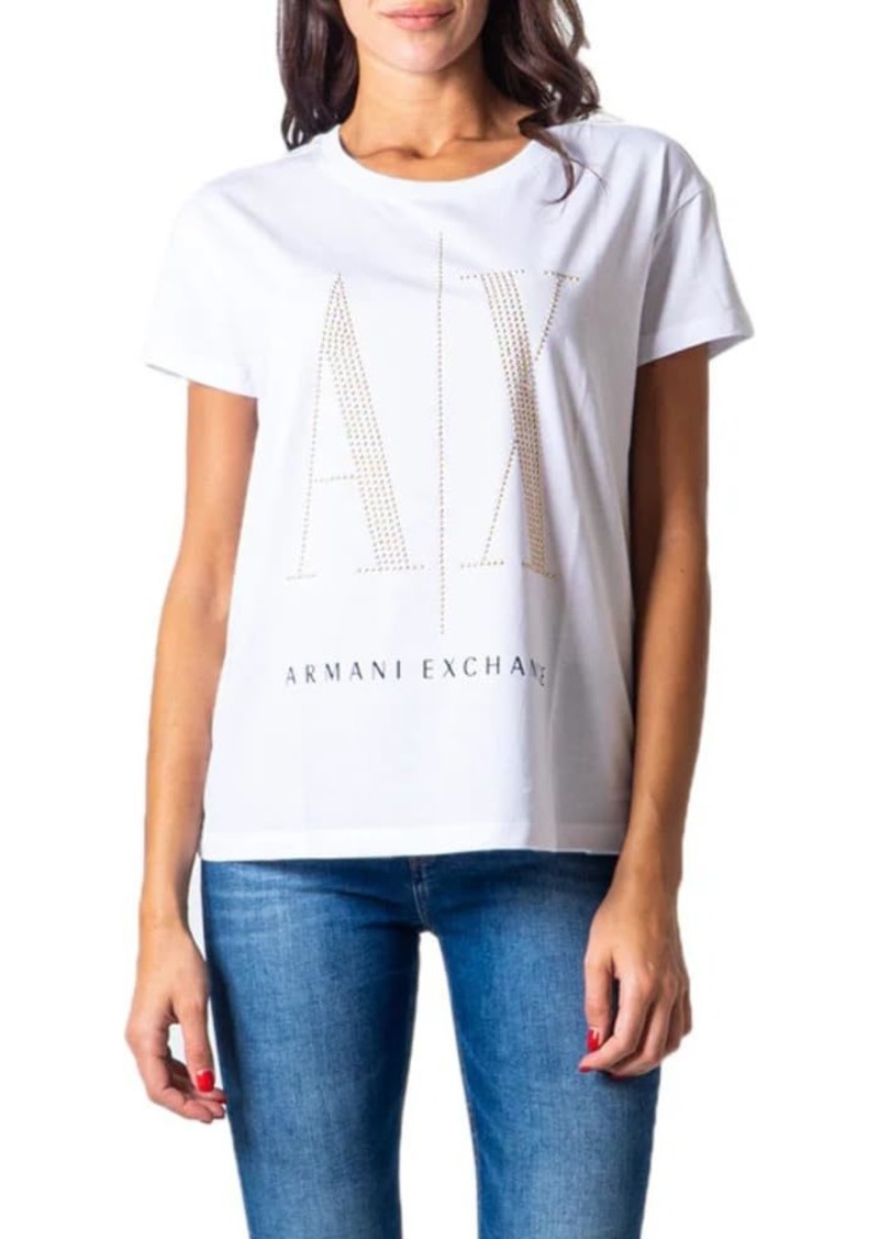 Armani Exchange Rhinestone Icon Logo Tee