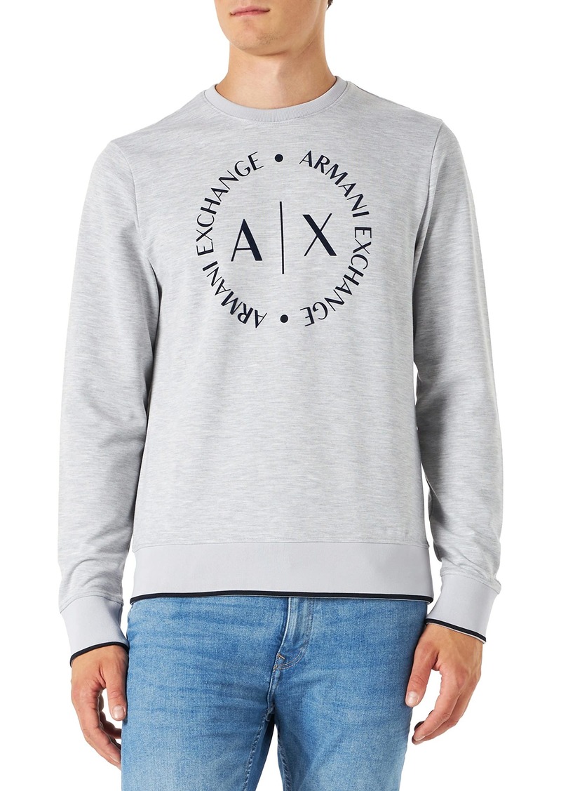 A｜X ARMANI EXCHANGE Men's Classic Circle Logo Long Sleeve Pullover Sweatshirt  XS