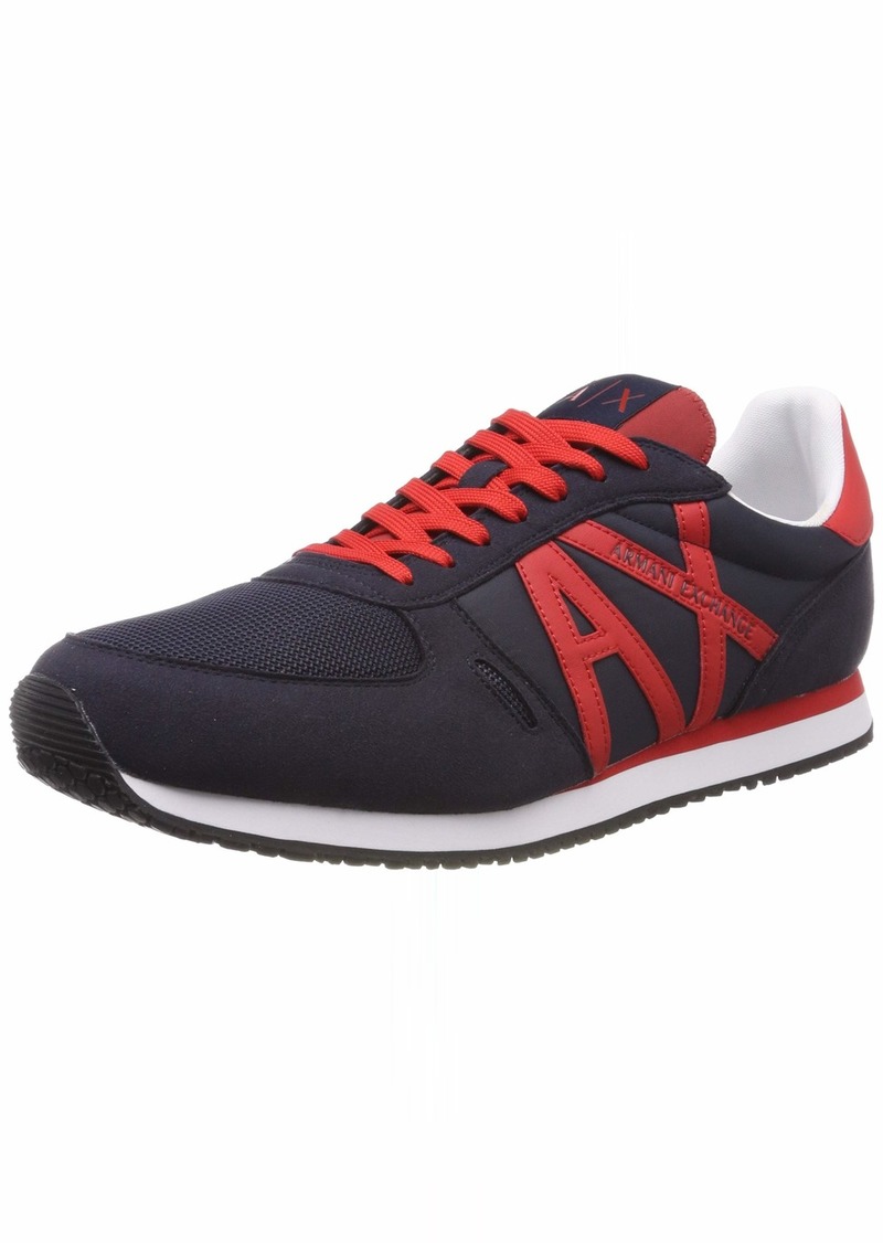 Armani Exchange A|X Armani Exchange Men's Lace Up Sneaker with Logo navy +  red 13 M US | Shoes