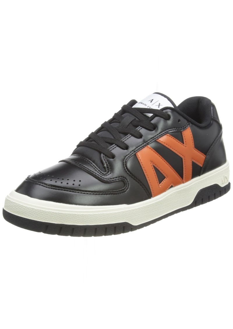 A | X ARMANI EXCHANGE Men's Low Top PU Leather Logo Sneaker