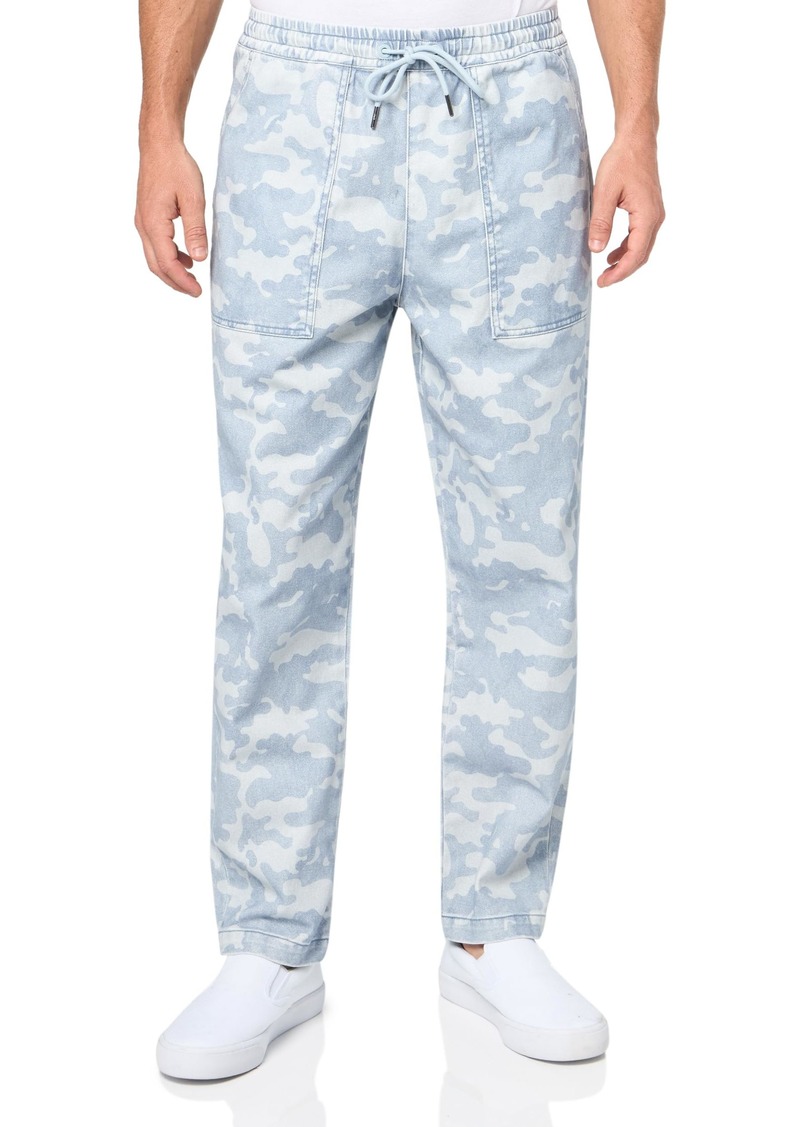 A|X Armani Exchange Men's Non Stretch Cotton Camo Denim Drawstring Trouser Pants