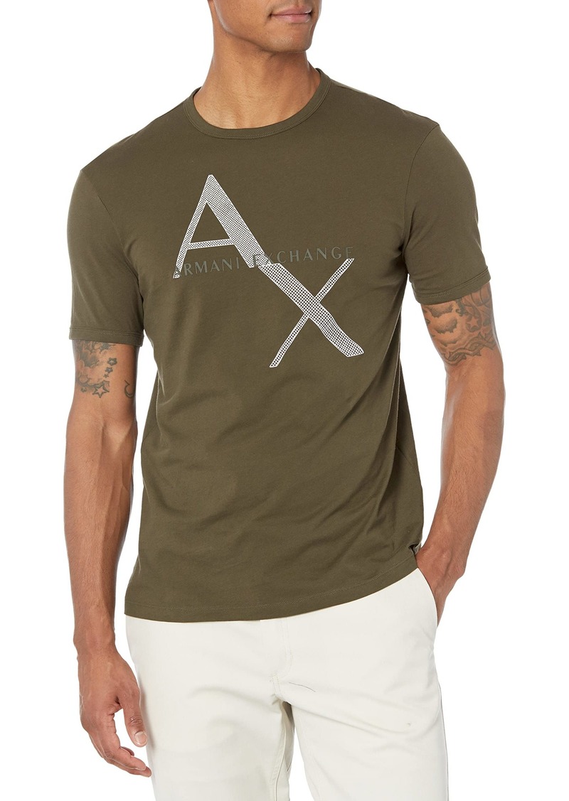 A | X ARMANI EXCHANGE Men's Tonal and Contrast Logo Core Crew Neck Shirt