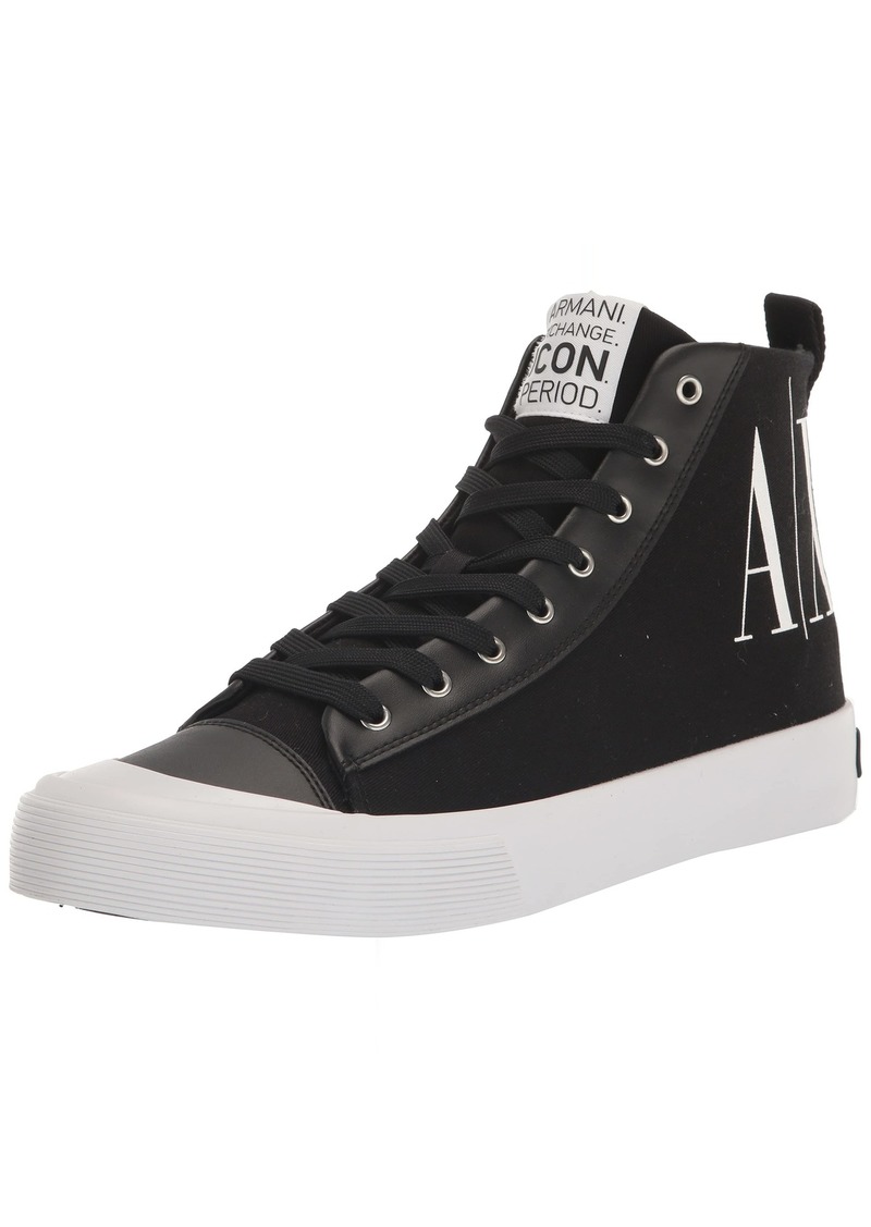 A|X Armani Exchange Men's Updated Icon Logo High-Top Sneaker