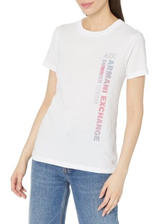 A | X ARMANI EXCHANGE Women's Crew Neck Reg Fit Summer Beats T-Shirt