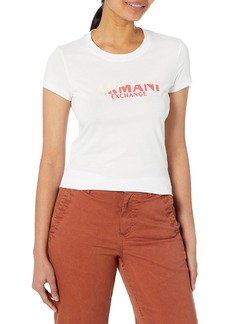 A | X ARMANI EXCHANGE Women's Crew Neck Slim Fit Colorblocked Logo T-Shirt  Extra Large