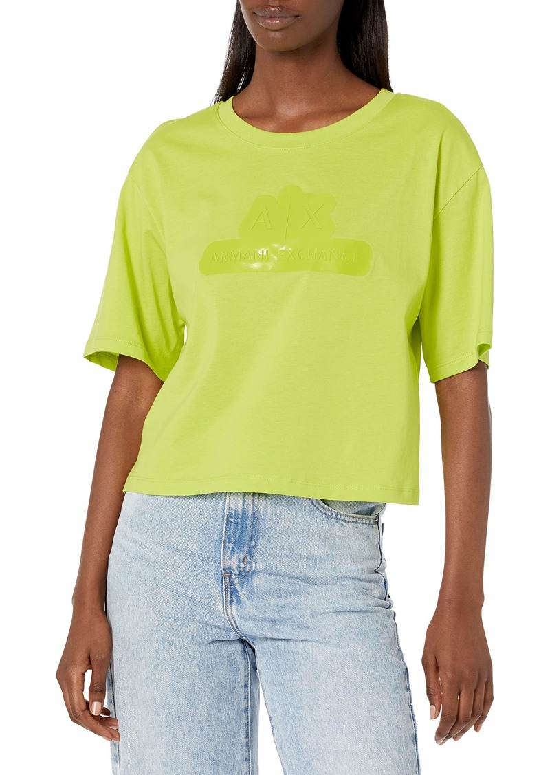 EMPORIO ARMANI Women's Cropped Bubble Logo T-Shirt  Extra Extra Large