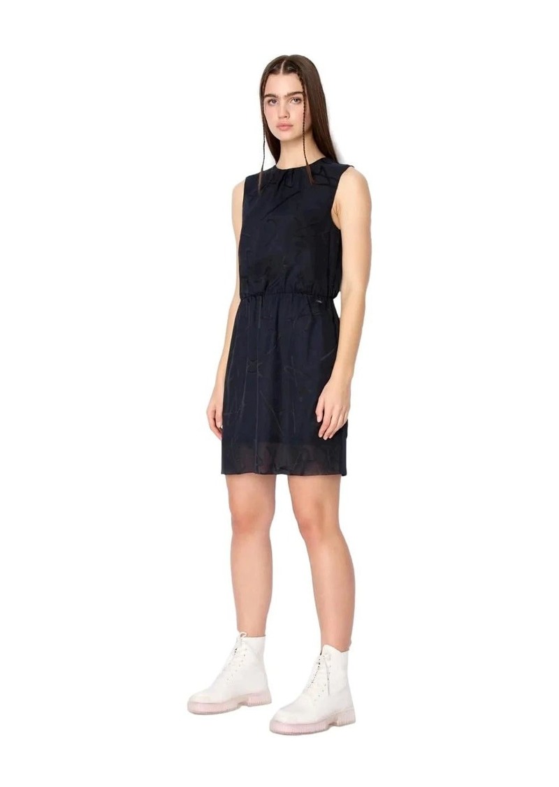 A|X Armani Exchange Women's Devore Logo Chiffon Mini Dress