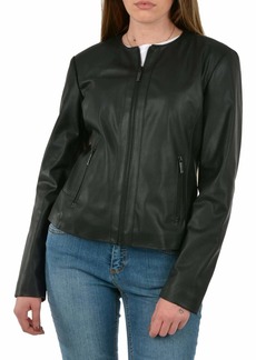 A|X Armani Exchange Women's Eco Leather Zip-Up Jacket  M