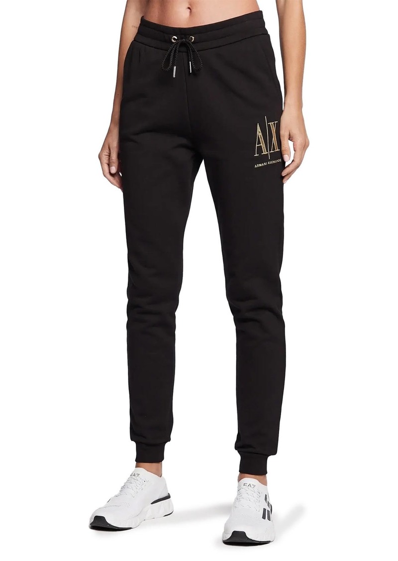 Armani Exchange Women's Foundation Icon Gold Sweatpants