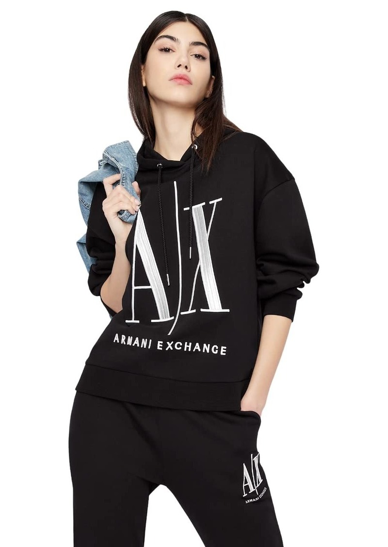 A|X Armani Exchange Women's Icon Project Hooded Sweatshirt  XL