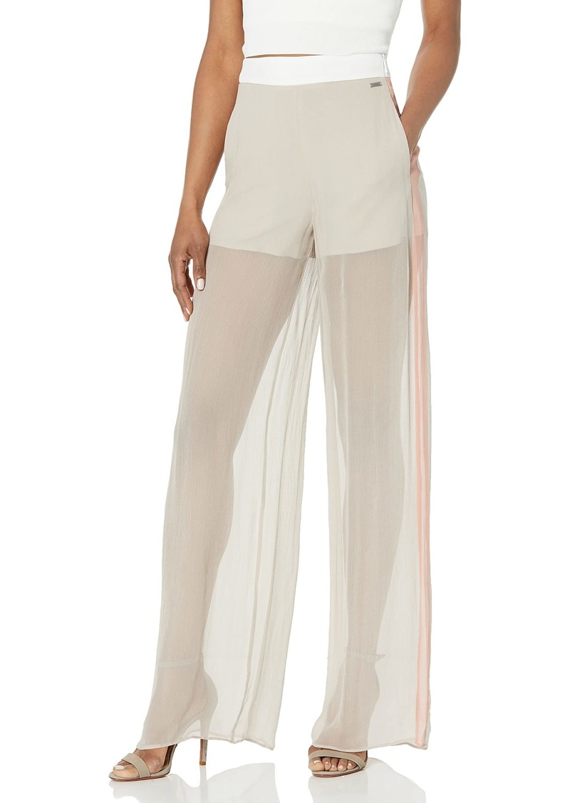 EMPORIO ARMANI Women's See Through Legs Viscose Pants Aura/Lady/Opt White