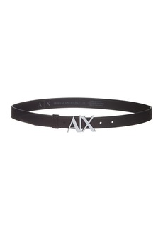 A | X ARMANI EXCHANGE Women's Skinny AX Logo Buckle Belt
