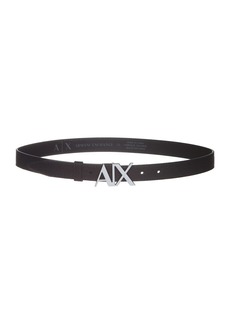 A｜X ARMANI EXCHANGE Women's Skinny AX Logo Buckle Belt