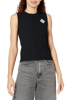 A | X ARMANI EXCHANGE Women's Sleeveless Prism Patch Knit Top  Extra Small