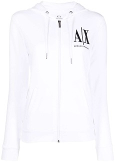 Armani Exchange logo-print zipped hoodie