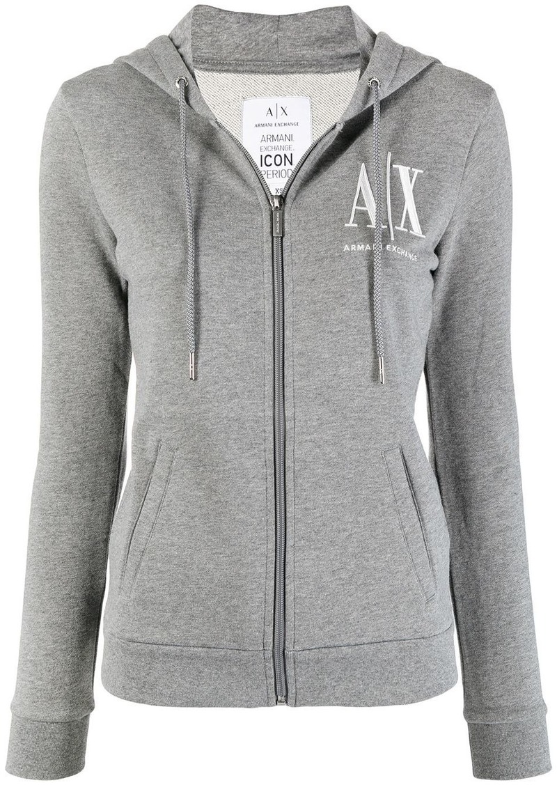 Armani Exchange chest logo-print hoodie