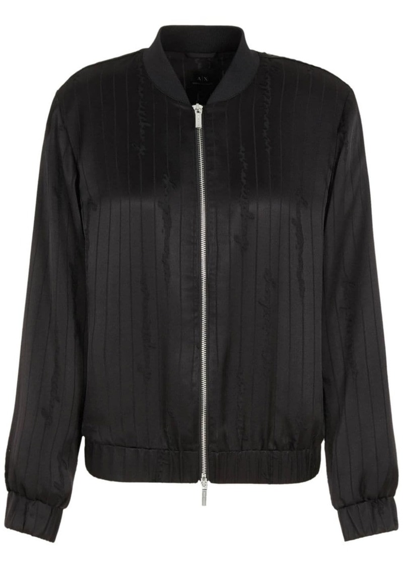 Armani Exchange devorè-logo satin bomber jacket