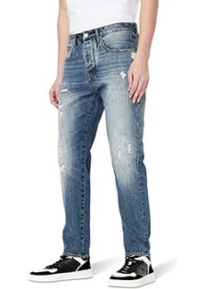 Armani Exchange Distressed Tapered Jeans