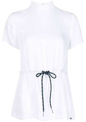 Armani Exchange drawstring waist short-sleeve blouse