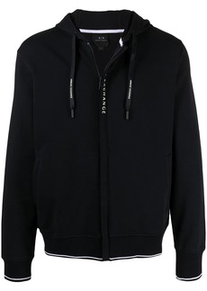 Armani Exchange drawstring zipped hoodie