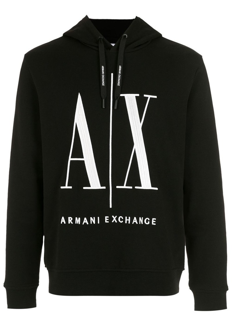 Armani Exchange embroidered-logo hoodie