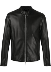 Armani Exchange faux leather bomber jacket